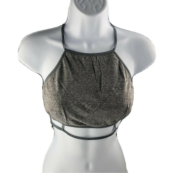 NWT LINE & DOT Charcoal Caged Bralette, charcoal, Size Medium - Picture 1 of 7